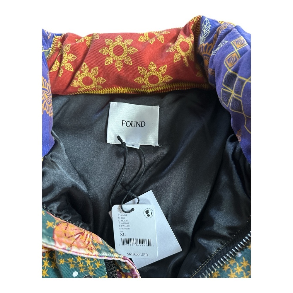 Free People Found Ayubia Printed Tapestry Patchwork Puffer Jacket  XL NWT - Picture 11 of 12